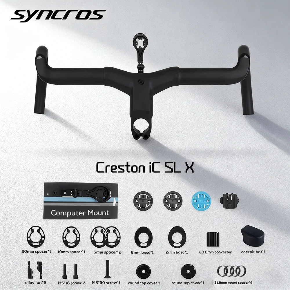 Syncros Creston iC SL X Road Bike Handlebar: T1000 Carbon, Gravel Integrated Cockpit DI2 & Mount.Perfect for Cycling Enthusiasts
Syncros Creston iC SL X Road Bike Handlebar: T1000 Carbon, Gravel Integrated Cockpit DI2 & Mount.Perfect for Cycling Enthusiasts