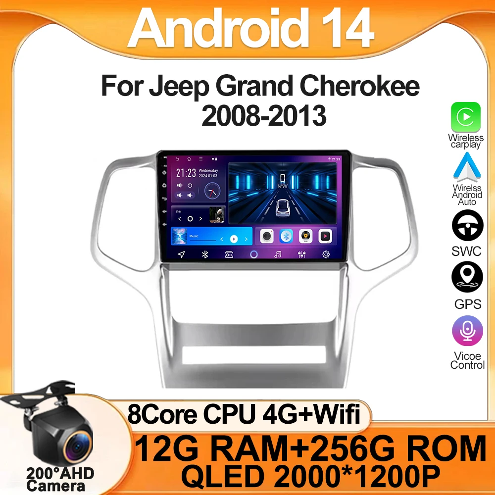 For jeep Grand Cherokee WK 2 2008-2013 Carplay Android auto Radio Intelligent System GPS Navigation Touch Screen 5G Wifi RDS
For jeep Grand Cherokee WK 2 2008-2013 Carplay Android auto Radio Intelligent System GPS Navigation Touch Screen 5G Wifi RDS