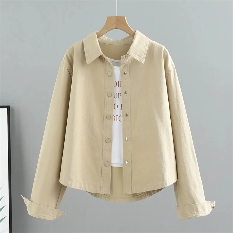 High-grade Ladies Long Sleeves Cowboy Tops 2025 Female Solid Color Short Shirt Jacket Spring Summer Women Cardigan Blouse Coat
High-grade Ladies Long Sleeves Cowboy Tops 2025 Female Solid Color Short Shirt Jacket Spring Summer Women Cardigan Blouse Coat