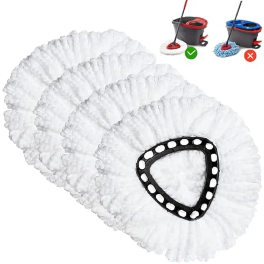 Spin Mop Replacement Head 4 Pack Mop Refill Compatible with Ocedar Triangle Swivel Mops Microfiber Swivel Mop Refill, Deep Clea
Spin Mop Replacement Head 4 Pack Mop Refill Compatible with Ocedar Triangle Swivel Mops Microfiber Swivel Mop Refill, Deep Clea