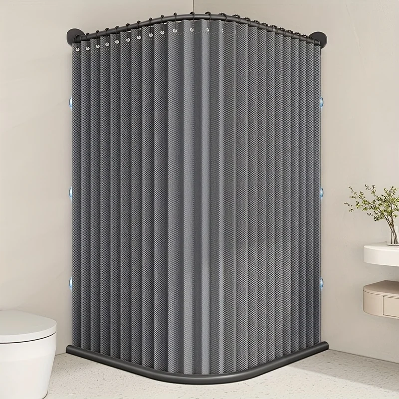 Modern Shower Set: Curved Pole&Magnetic Buckle. No drill, metal hooks, easy-clean fabric.Complete bath system for home & shower.
Modern Shower Set: Curved Pole&Magnetic Buckle. No drill, metal hooks, easy-clean fabric.Complete bath system for home & shower.