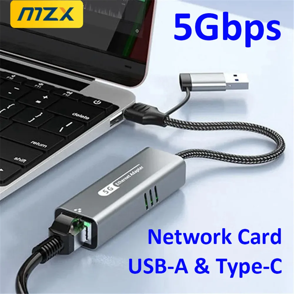 MZX 5000 Мбит/с 5G Сетевая карта USB A Тип C к RJ45 Адаптер Проводной сети Ethernet Lan Converter Концентратор Аксессуары для ноутбуков и ПК
MZX 5000 Мбит/с 5G Сетевая карта USB A Тип C к RJ45 Адаптер Проводной сети Ethernet Lan Converter Концентратор Аксессуары для ноутбуков и ПК
