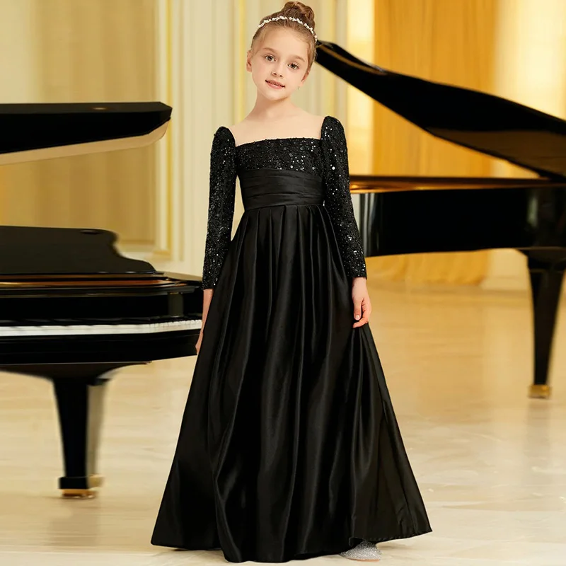 Girls Black Mid-length Sleeves Teen Dress Junior Bridesmaid Dress Prom Wedding Dress Princess Dress/Custom
Girls Black Mid-length Sleeves Teen Dress Junior Bridesmaid Dress Prom Wedding Dress Princess Dress/Custom