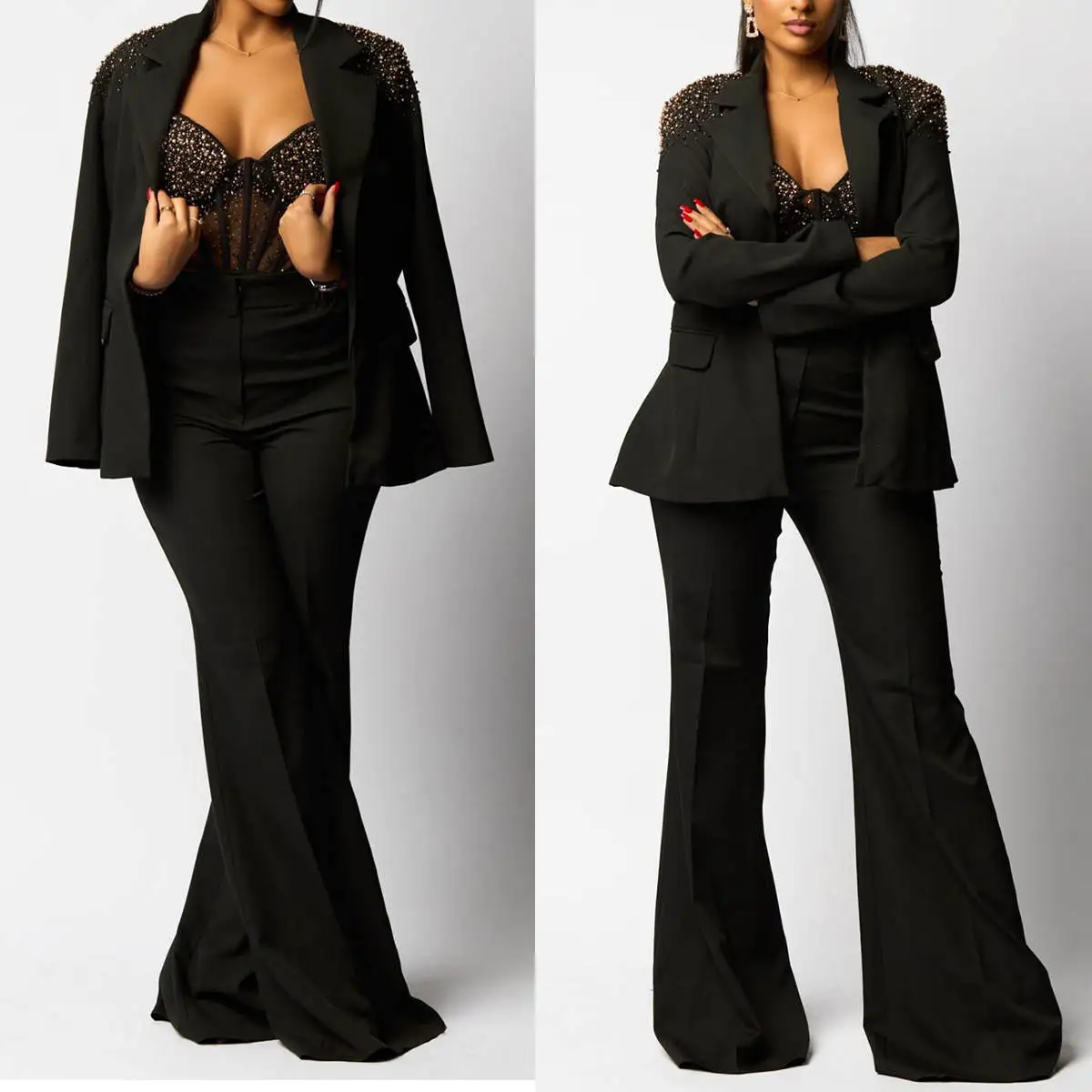 Celebrity Women Wedding Suits Golden Beads Mother Of The Bride Pants Sets For Ladies Party Wear 3 Pieces
Celebrity Women Wedding Suits Golden Beads Mother Of The Bride Pants Sets For Ladies Party Wear 3 Pieces