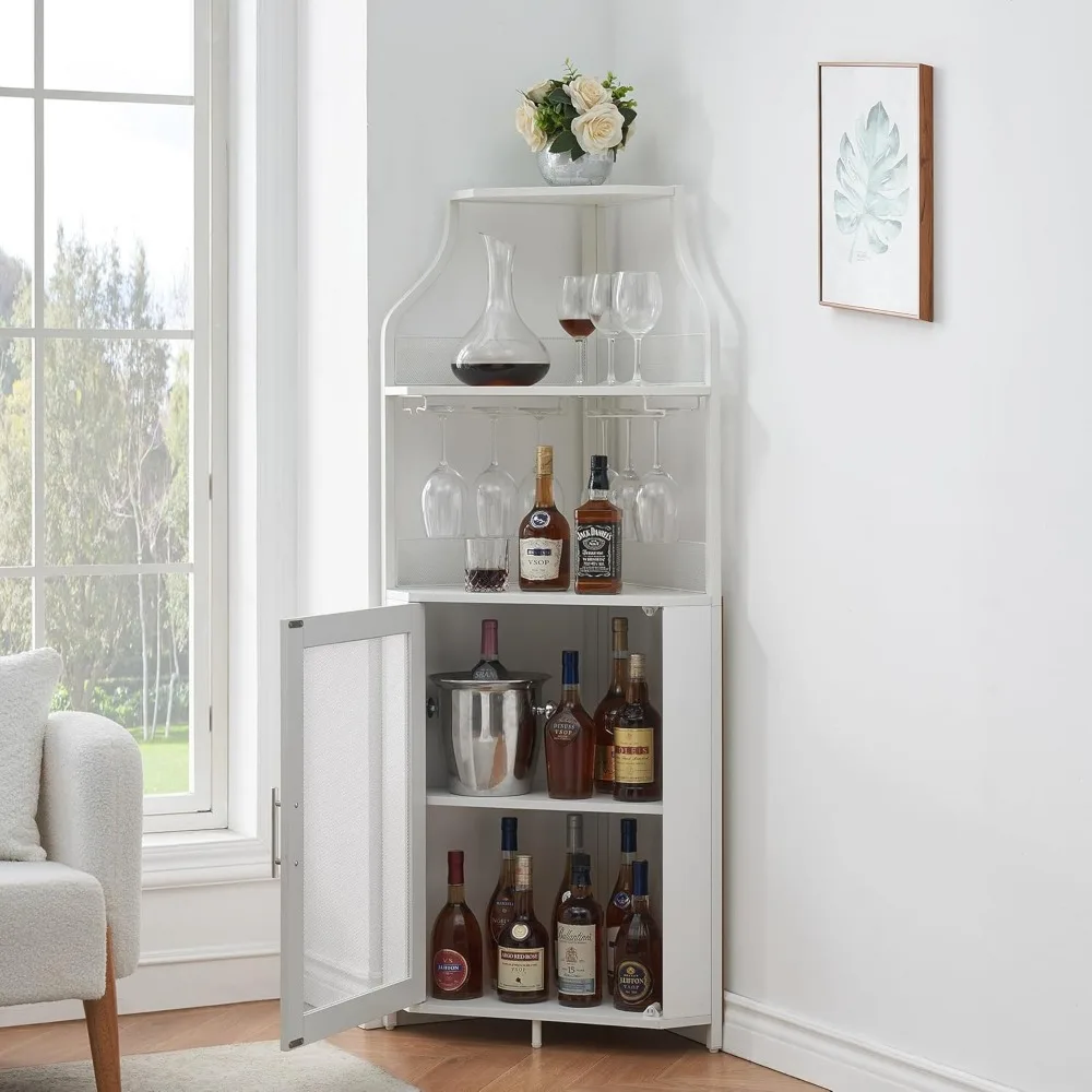 Wine Bar Cabinet with Large Storage Space and Detachable Wine Rack, with Glass Holder and Mesh Door for Dining Room
Wine Bar Cabinet with Large Storage Space and Detachable Wine Rack, with Glass Holder and Mesh Door for Dining Room