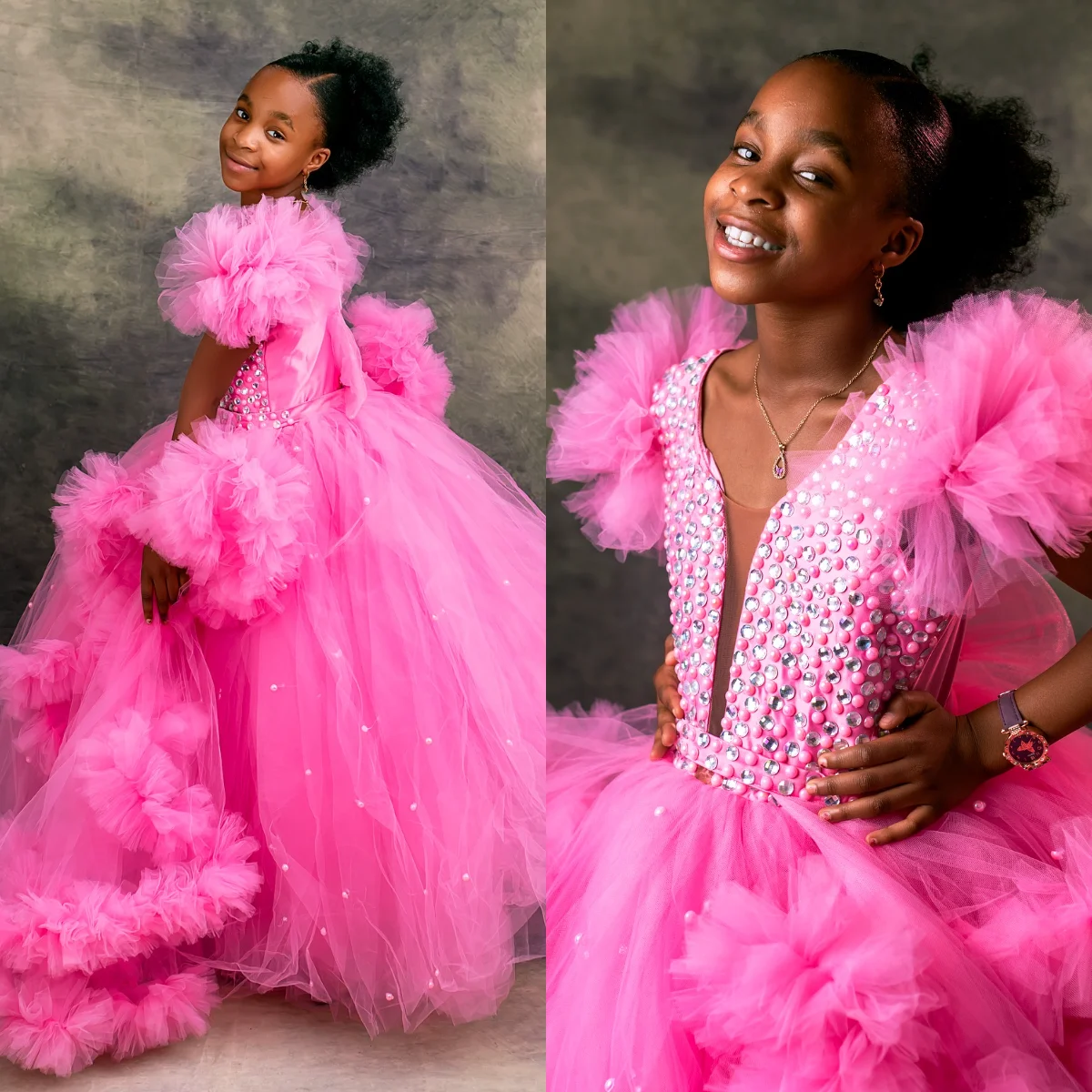 Princess Pink Girl's Birthday Party Dresses Customized Ball Gown Beaded Flower Girl Dress Luxury Baby Kids Pageant Gowns
Princess Pink Girl's Birthday Party Dresses Customized Ball Gown Beaded Flower Girl Dress Luxury Baby Kids Pageant Gowns