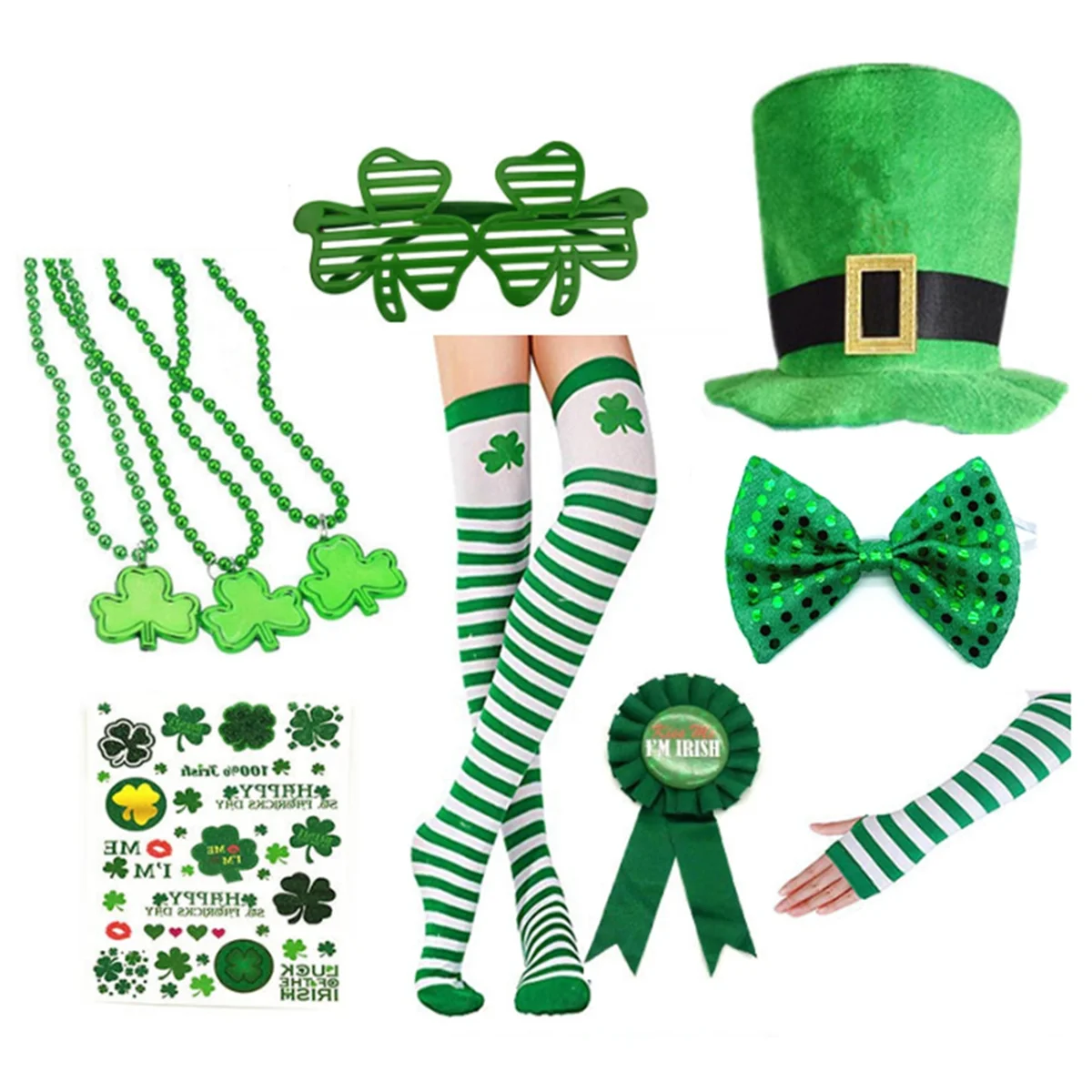 AOA-St. Patrick'S Day Costume Accessories Set for Men Shamrock Socks Gloves Glasses Stickers Cosplay for Party Decoration
AOA-St. Patrick'S Day Costume Accessories Set for Men Shamrock Socks Gloves Glasses Stickers Cosplay for Party Decoration