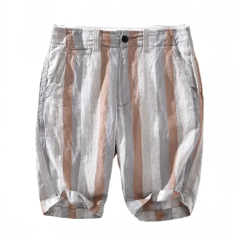 Contrast striped linen pants Summer light and thin beach shorts Men's straight tube loose cotton linen casual capris
Contrast striped linen pants Summer light and thin beach shorts Men's straight tube loose cotton linen casual capris