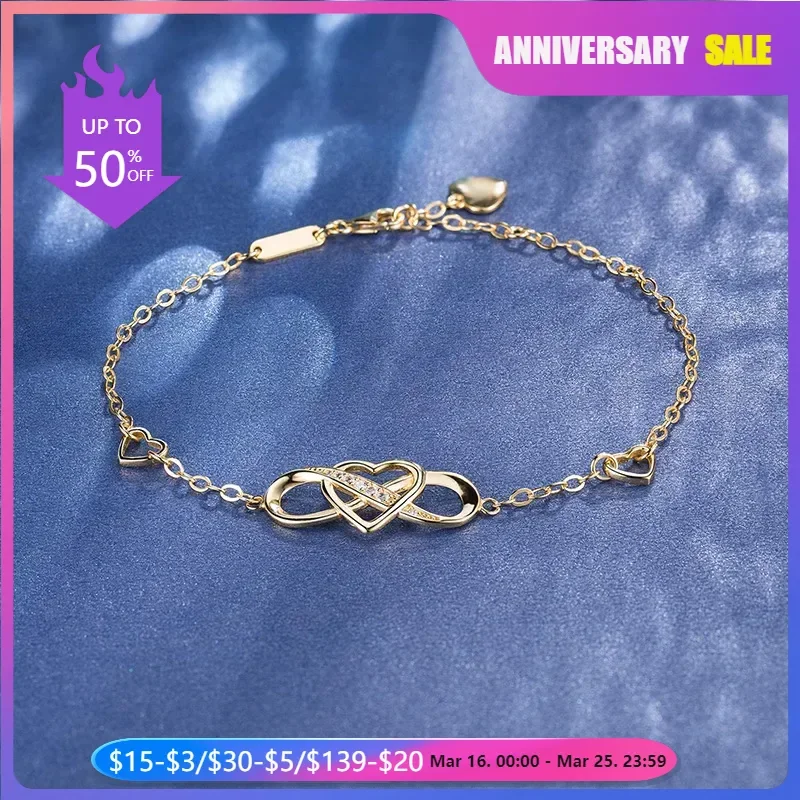 Trumium 925 Sterling Silver Women Bracelets Infinity Heart White Gold Plated Diamond Adjustable Bracelet Mother's Day Girl Gifts
Trumium 925 Sterling Silver Women Bracelets Infinity Heart White Gold Plated Diamond Adjustable Bracelet Mother's Day Girl Gifts