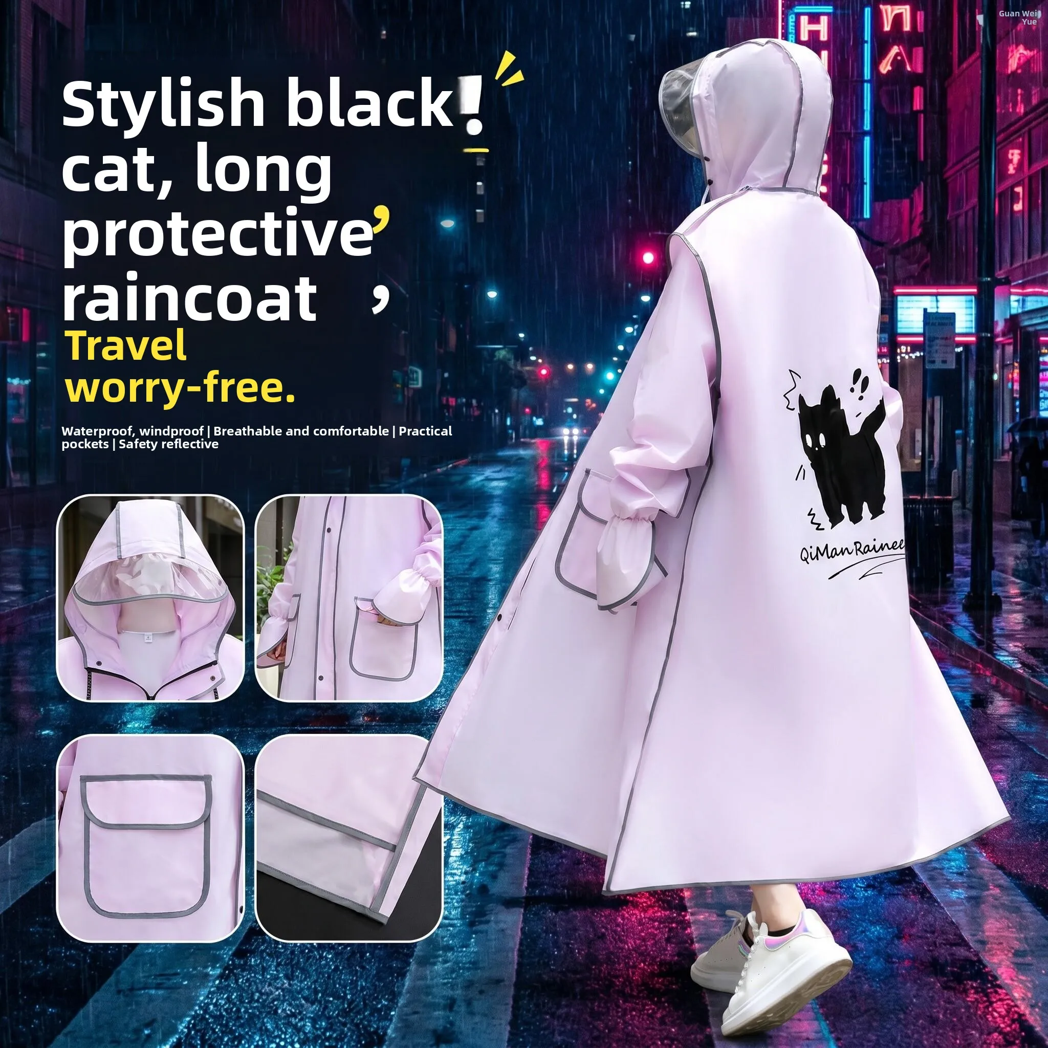 Women's Integrated Raincoat Separate from Vehicle for School Commuting in Heavy Rain Bicycle Riding And Walking Cats Pattern
Women's Integrated Raincoat Separate from Vehicle for School Commuting in Heavy Rain Bicycle Riding And Walking Cats Pattern