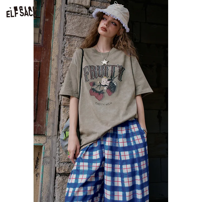 ELFSACK 2025 Summer New Arrivals Retro Strawberry Print Casual Short Sleeve T-Shirt For Women
ELFSACK 2025 Summer New Arrivals Retro Strawberry Print Casual Short Sleeve T-Shirt For Women