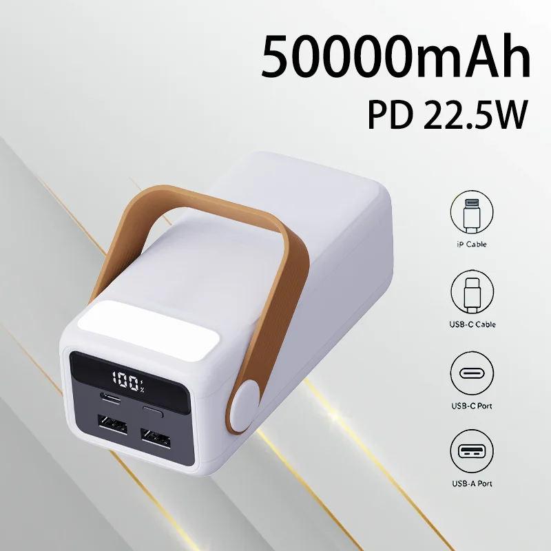 22.5W Super Fast Charging 50000mAh Power Bank Large Capacity Outdoor Camping Portable Charger Long Lasting External Battery
22.5W Super Fast Charging 50000mAh Power Bank Large Capacity Outdoor Camping Portable Charger Long Lasting External Battery