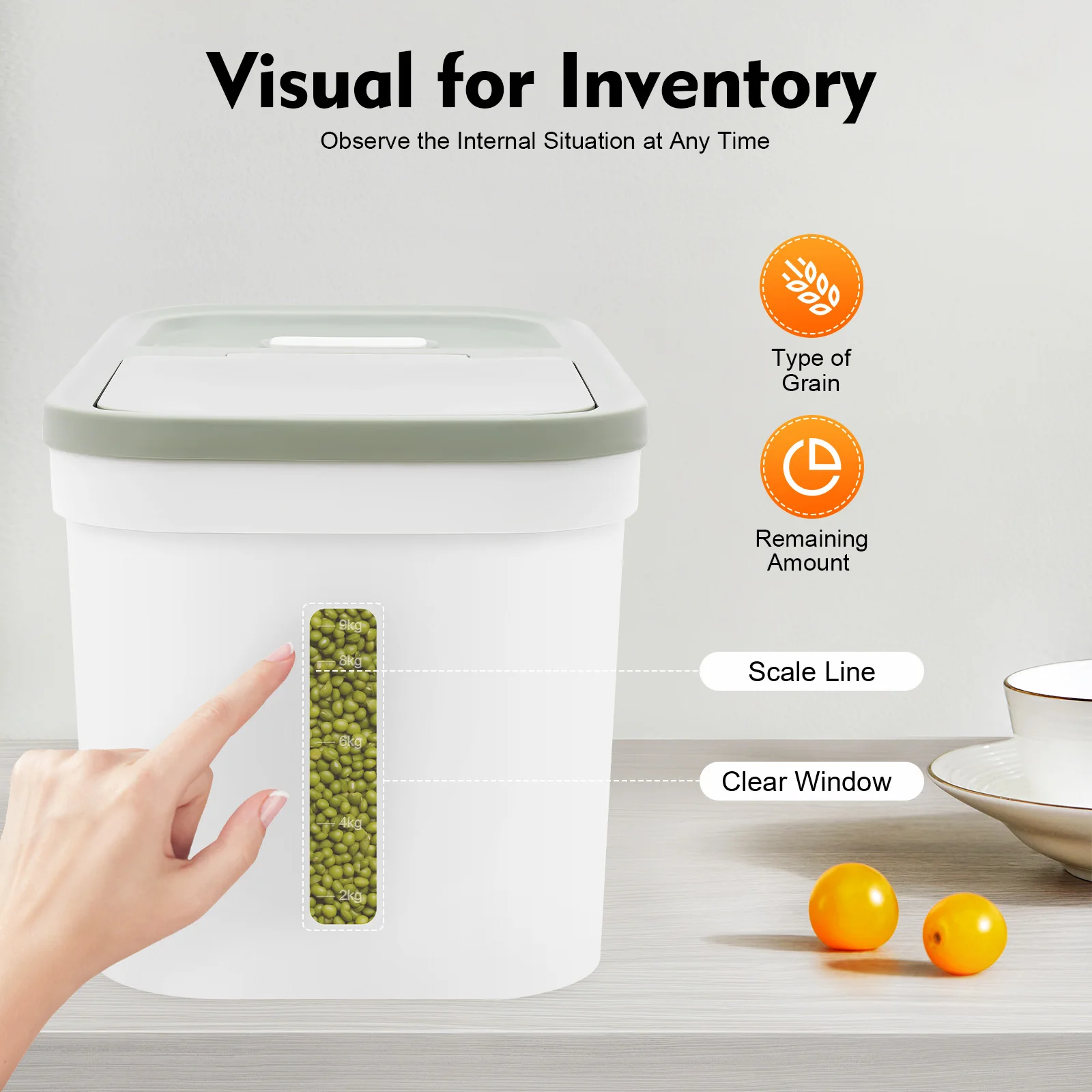 10kg/22lbs Large Food Storage Container, Airtight Rice Container, Rice Dispenser, Airtight Food Storage Bin with a Measuring Cup
10kg/22lbs Large Food Storage Container, Airtight Rice Container, Rice Dispenser, Airtight Food Storage Bin with a Measuring Cup