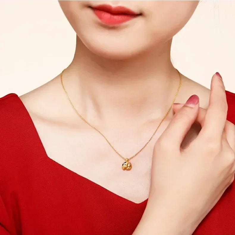 Womens 999 Pure Gold 24K Gold Auspicious Ruyi Enamel Pendant Necklace Taiping Elephant Clavicle Pure Gold Chain Neck Ornament
Womens 999 Pure Gold 24K Gold Auspicious Ruyi Enamel Pendant Necklace Taiping Elephant Clavicle Pure Gold Chain Neck Ornament