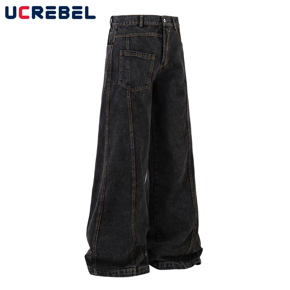 Vintage Washed Distressed Jeans Mens Pocket Spliced Top Stitch High Street Loose Wide leg Denim Pants Men
Vintage Washed Distressed Jeans Mens Pocket Spliced Top Stitch High Street Loose Wide leg Denim Pants Men