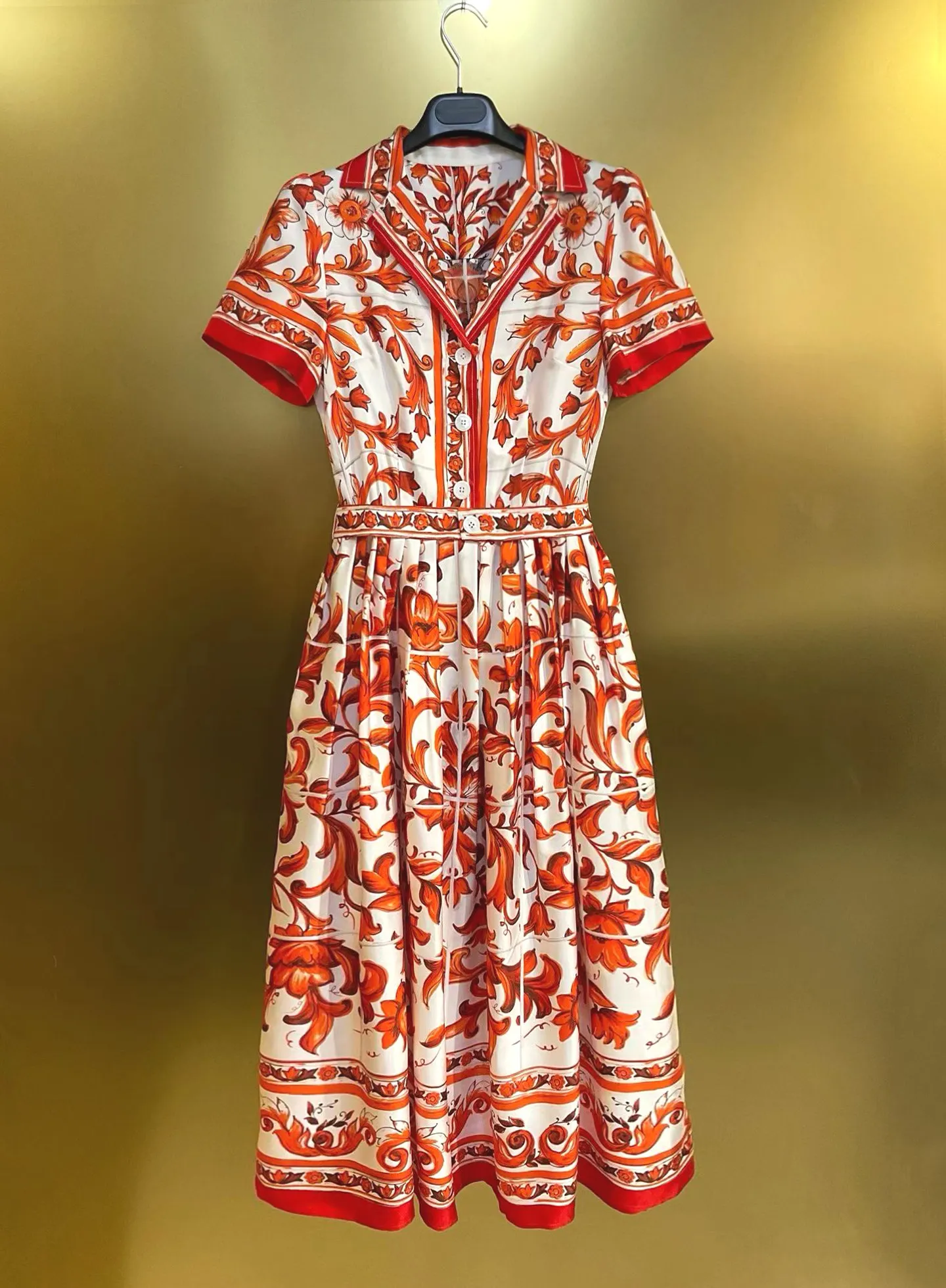 French Style Floral Print Shirt Dress Summer Women's Lapel Short Sleeve Pleated Dress Casual Holiday Party Robe Femme
French Style Floral Print Shirt Dress Summer Women's Lapel Short Sleeve Pleated Dress Casual Holiday Party Robe Femme
