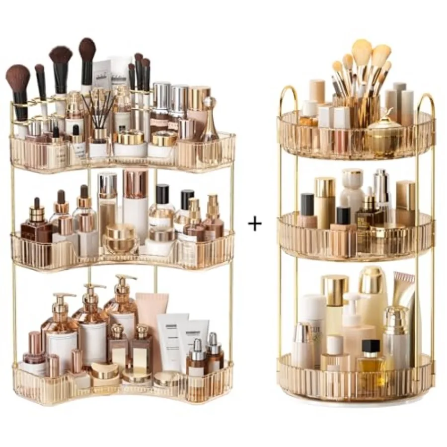 Corner Bathroom Counter Organizer and Rotating Makeup Organizer
Corner Bathroom Counter Organizer and Rotating Makeup Organizer