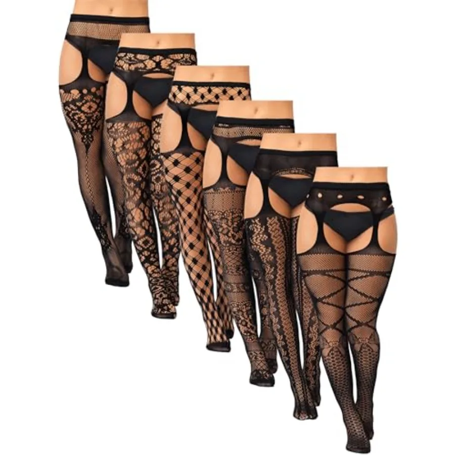 Jadive 6 Pairs Women Plus Size Fishnet Thigh High Stockings Suspender Garter Belt Lingerie Pantyhose Tights
Jadive 6 Pairs Women Plus Size Fishnet Thigh High Stockings Suspender Garter Belt Lingerie Pantyhose Tights