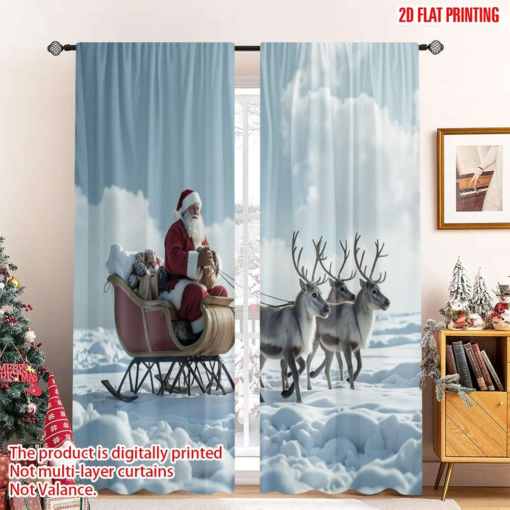 2pcs 2D flat printing Merry Christmas Curtains Santa Sleigh Flying Reindeer Polyester Without Electricity Festive Holiday for
2pcs 2D flat printing Merry Christmas Curtains Santa Sleigh Flying Reindeer Polyester Without Electricity Festive Holiday for
