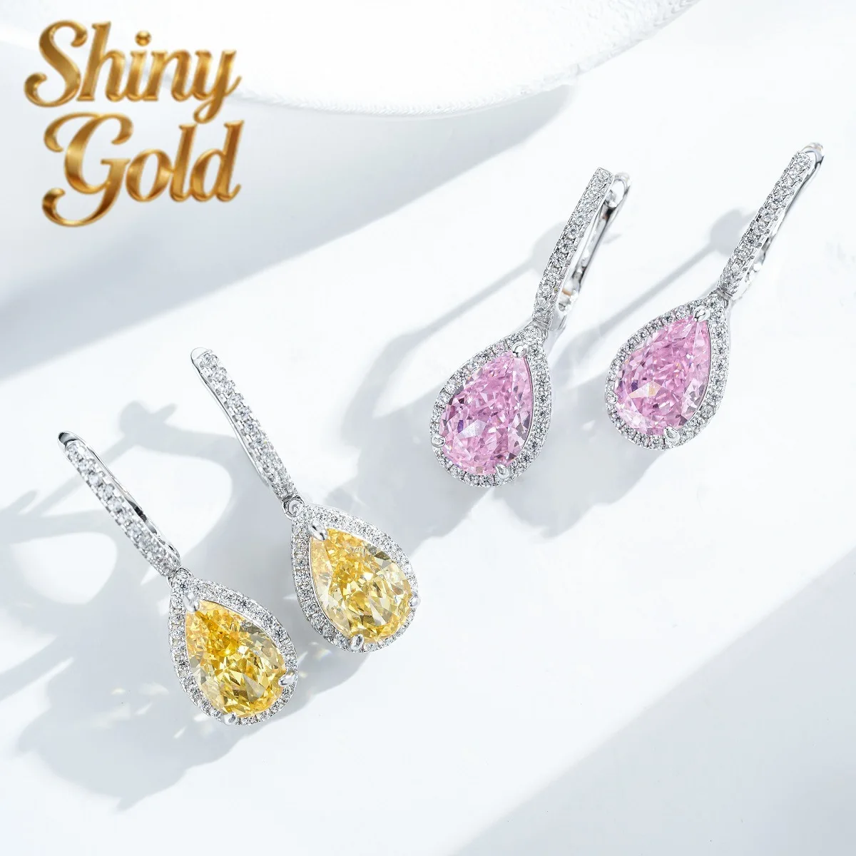 ShinyGold Luxury 18K White Gold Solid Platinum PT950 Women's Water Drops Raydean Cut Ice Flower Cut Diamond Stud Earrings
ShinyGold Luxury 18K White Gold Solid Platinum PT950 Women's Water Drops Raydean Cut Ice Flower Cut Diamond Stud Earrings