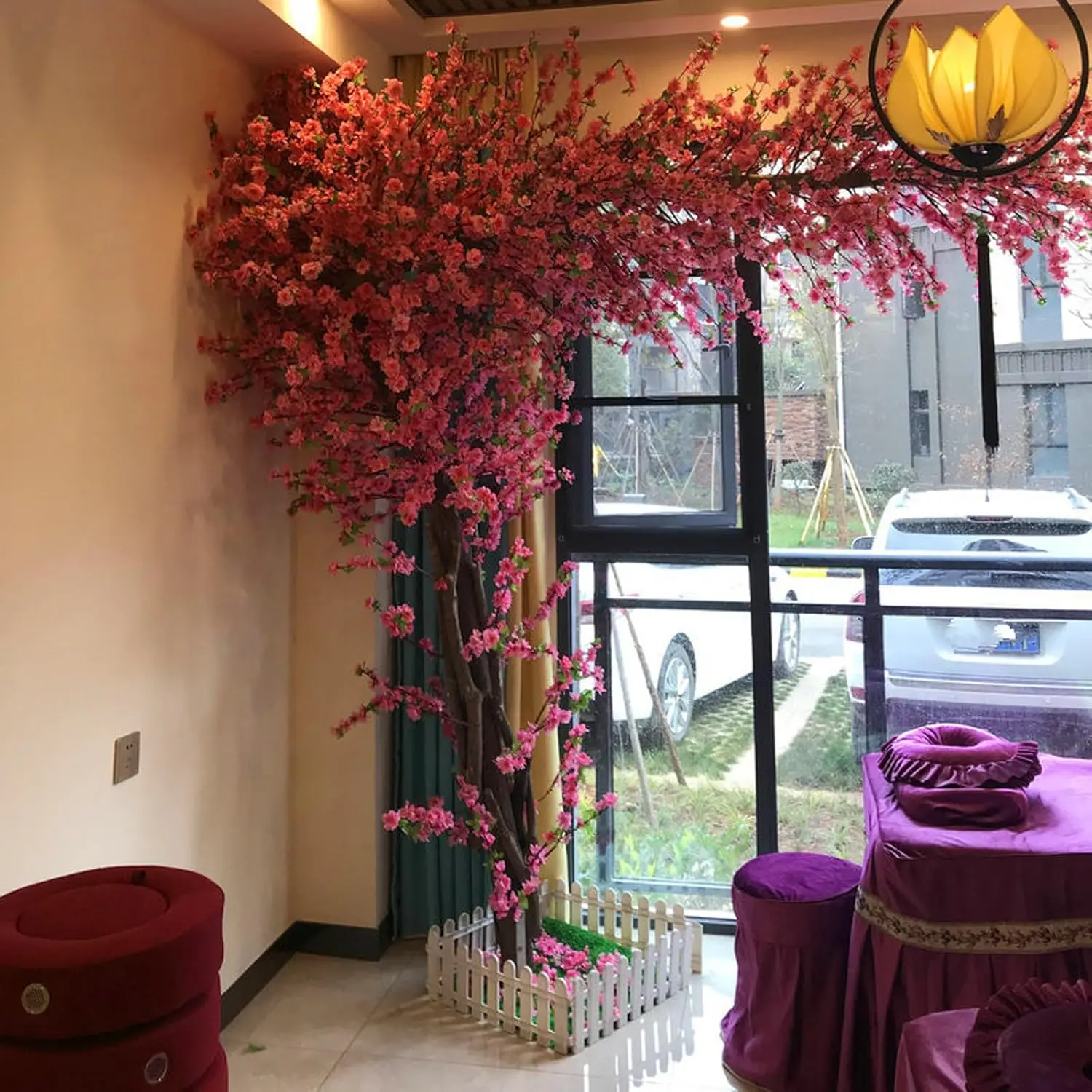 Large Cherry Blossom Tree, Simulation Plant Peach Tree Wishing Tree Fake Silk Flower for Office Bedroom Living Wedding Decor
Large Cherry Blossom Tree, Simulation Plant Peach Tree Wishing Tree Fake Silk Flower for Office Bedroom Living Wedding Decor