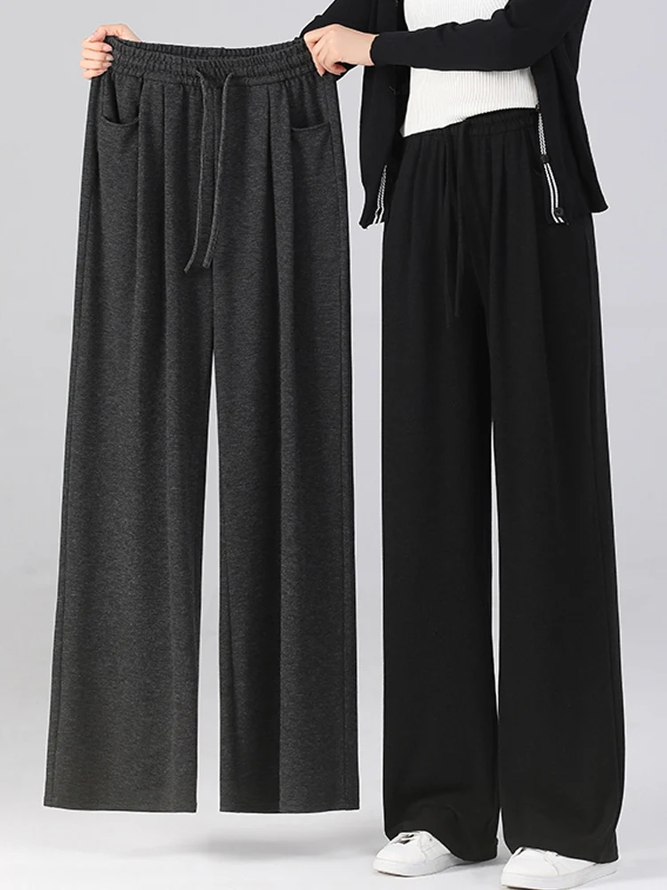 Осень-зима с бархатным трикотажем, повседневные шикарные базовые мягкие эластичные женские брюки с высокой талией, повседневные прямые брюки для женщин
Осень-зима с бархатным трикотажем, повседневные шикарные базовые мягкие эластичные женские брюки с высокой талией, повседневные прямые брюки для женщин