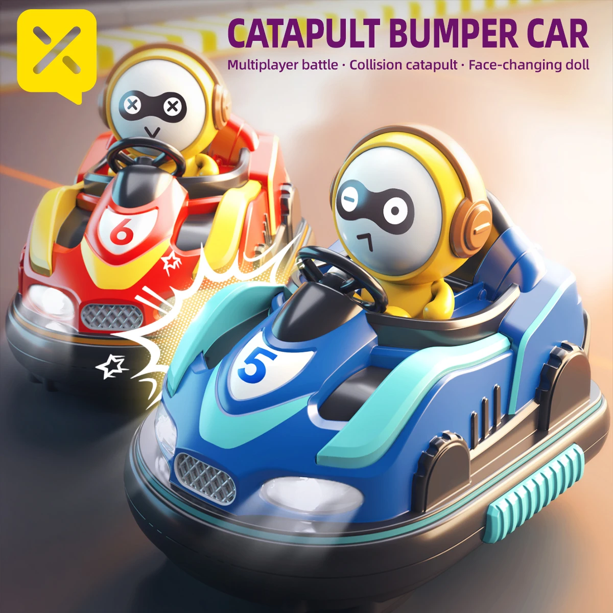 KAVOWORLD Remote Control Bumper Cars Blue RC Battle Bumper Car Toys with Spray Face Changing Doll, Collision Ejection, LED Lights & Sound Effects 2.4GHz Multiplayer Racing Game Toy for Teens Boys Girls Birthday Gift
KAVOWORLD Remote Control Bumper Cars Blue RC Battle Bumper Car Toys with Spray Face Changing Doll, Collision Ejection, LED Lights & Sound Effects 2.4GHz Multiplayer Racing Game Toy for Teens Boys Girls Birthday Gift