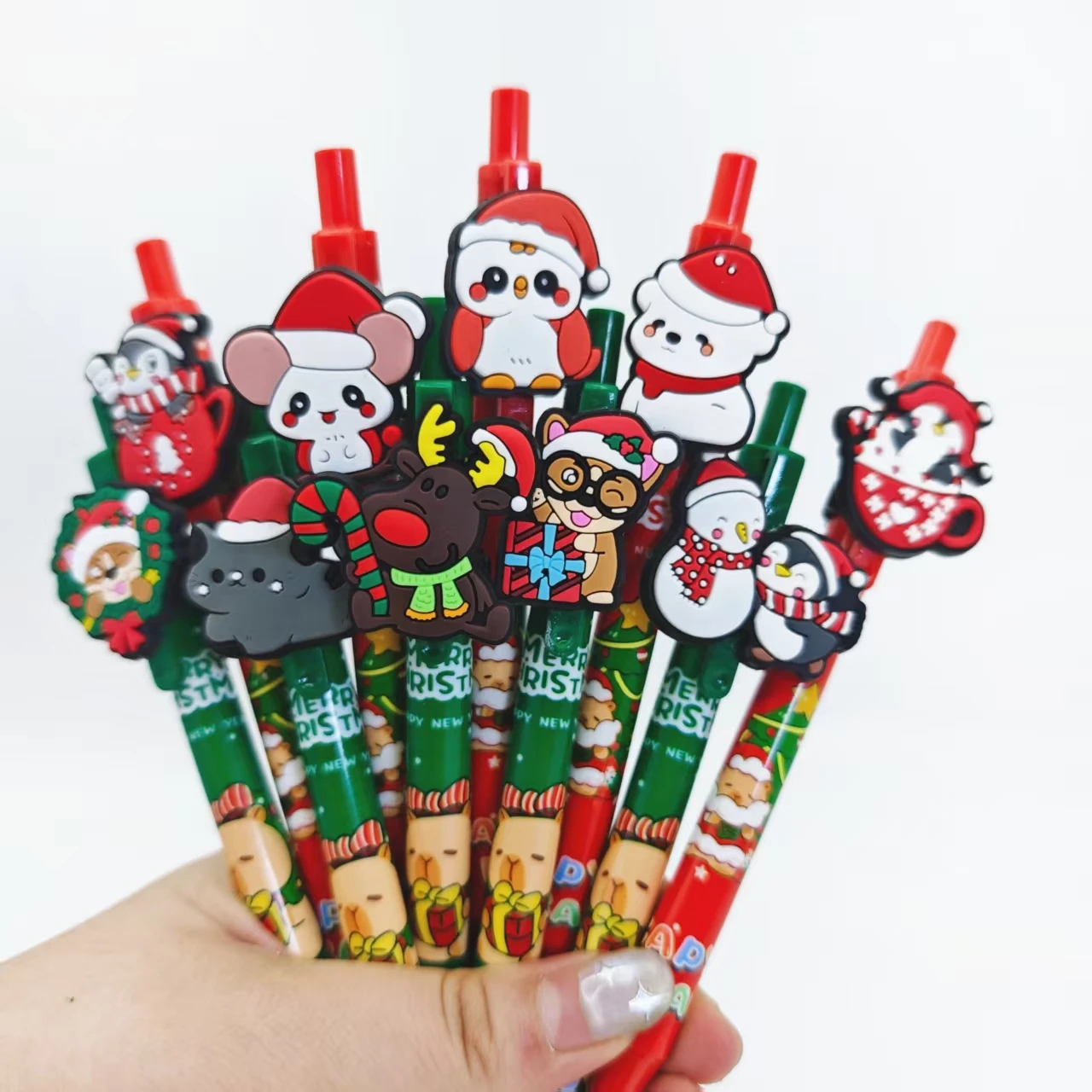 11/20PCS Christmas hat animal themed press on ballpoint pen New Year's gift Christmas seasonal pen Student writing gift pen
11/20PCS Christmas hat animal themed press on ballpoint pen New Year's gift Christmas seasonal pen Student writing gift pen