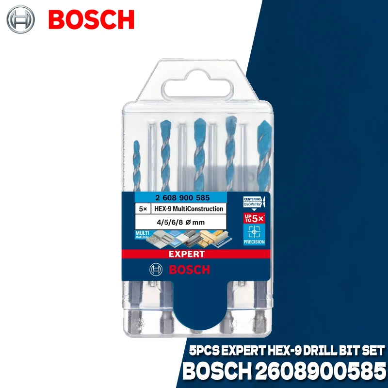BOSCH 5 Pcs EXPERT HEX-9 Multi Construction Drill Bit Set For Impact Drill Drivers Bosch Power Tool Accessories 2608900585
BOSCH 5 Pcs EXPERT HEX-9 Multi Construction Drill Bit Set For Impact Drill Drivers Bosch Power Tool Accessories 2608900585