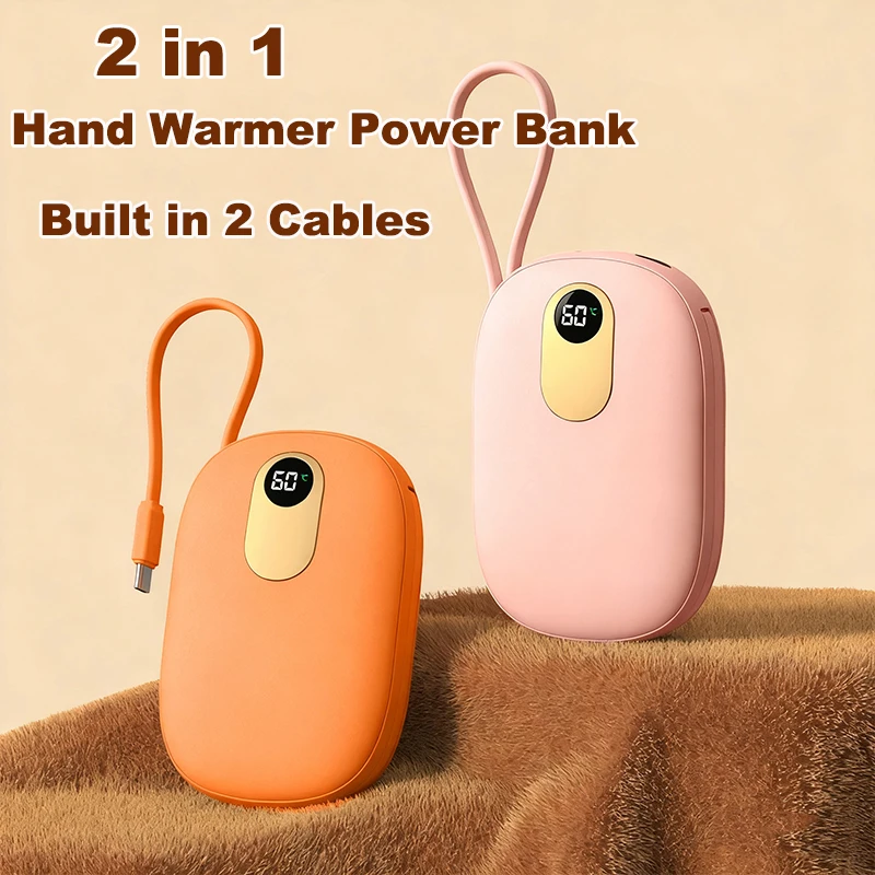 2in 1 Hand Warmer Power Bank 10000mAh Built in Cable Portable Charger 3A Fast Charging Powerbank External Battery Pack Poverbank
2in 1 Hand Warmer Power Bank 10000mAh Built in Cable Portable Charger 3A Fast Charging Powerbank External Battery Pack Poverbank