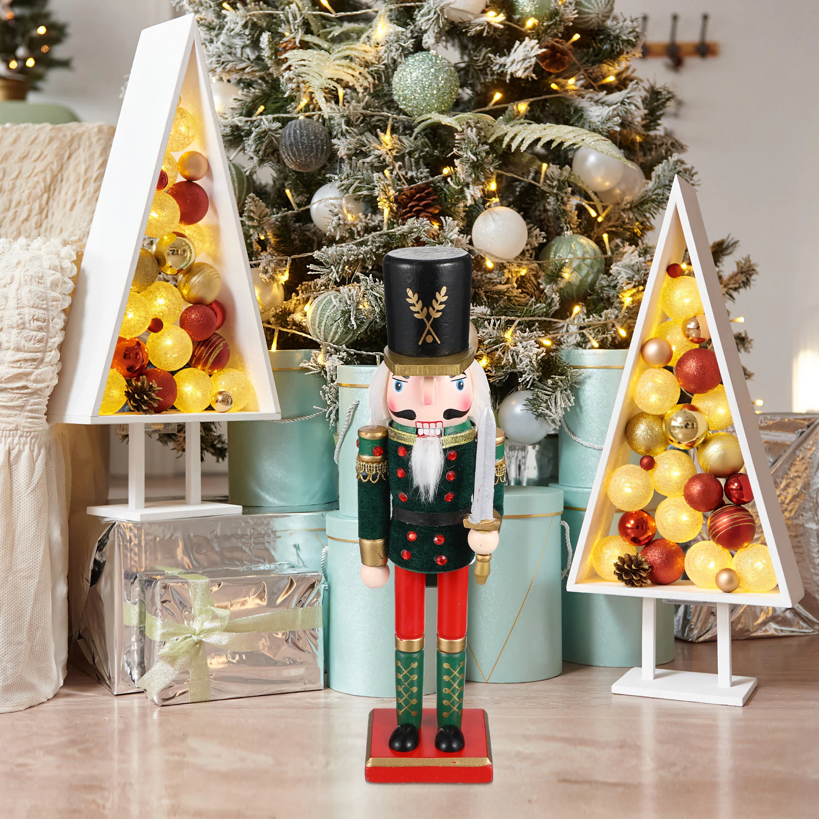 Nutcracker Decorative Figurine 30CM Soldier Puppet Green Color Vintage Home Office Ornament Durability Craftsmanship Desktop
Nutcracker Decorative Figurine 30CM Soldier Puppet Green Color Vintage Home Office Ornament Durability Craftsmanship Desktop