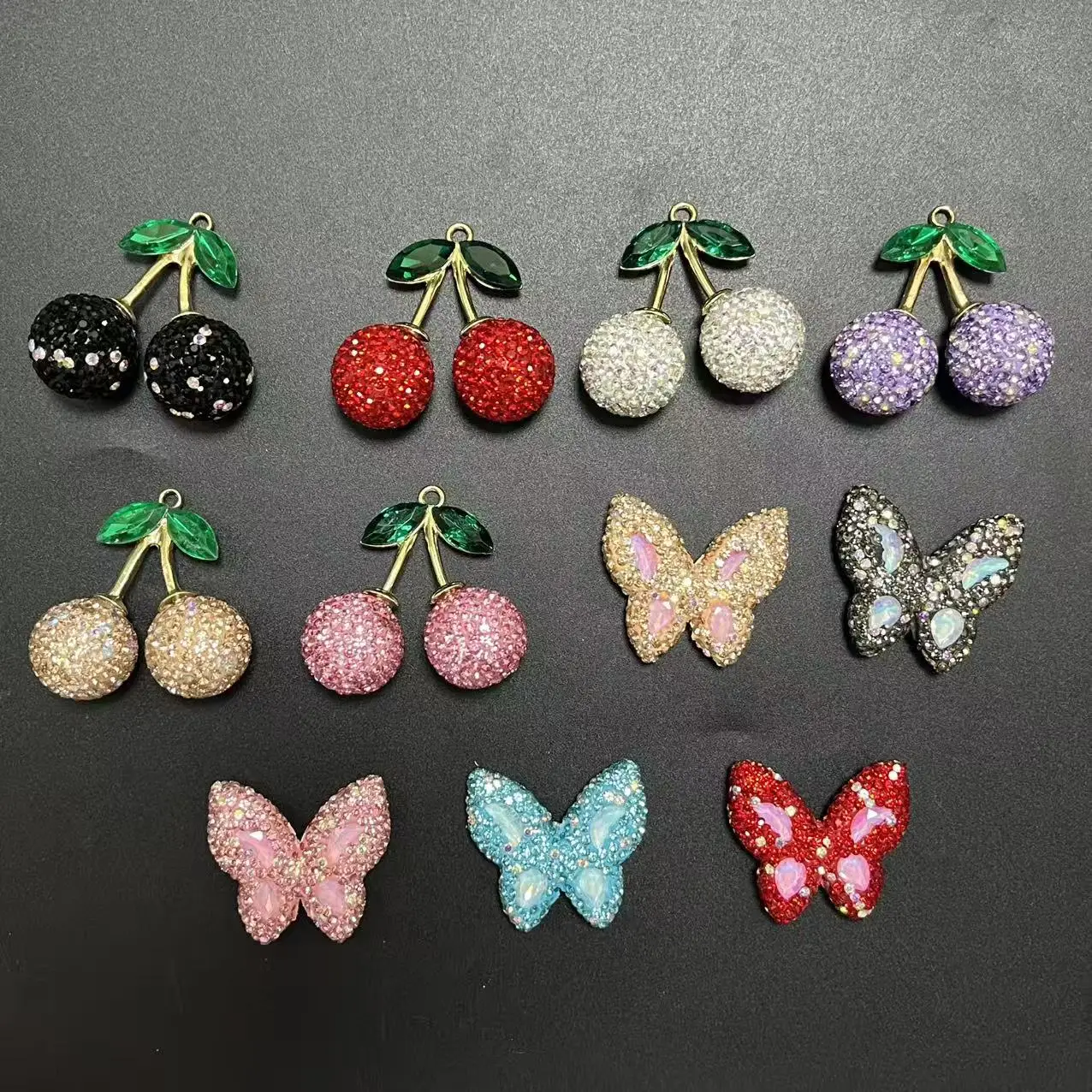 2Pcs Bling Large Cherry With Sheep Eye Nail Butterfly Money Bag Double Face Rhinestone Decorations 3D Diy Junk Phone Case Charms
2Pcs Bling Large Cherry With Sheep Eye Nail Butterfly Money Bag Double Face Rhinestone Decorations 3D Diy Junk Phone Case Charms