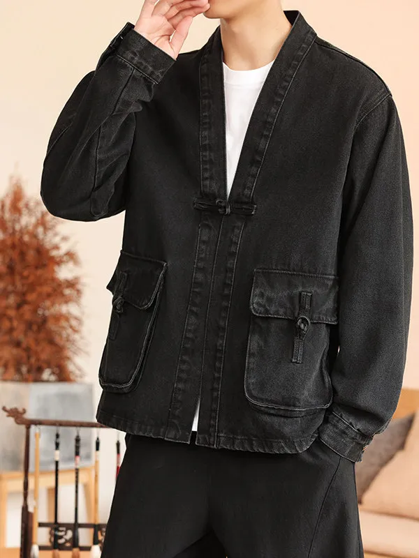 Bla Waed Vintage Denim Jaet Men's Autumn Winter Loose Zen Sle Hanfu Outerwear Chinese National Sle Daoist Robe Card...
Bla Waed Vintage Denim Jaet Men's Autumn Winter Loose Zen Sle Hanfu Outerwear Chinese National Sle Daoist Robe Card...