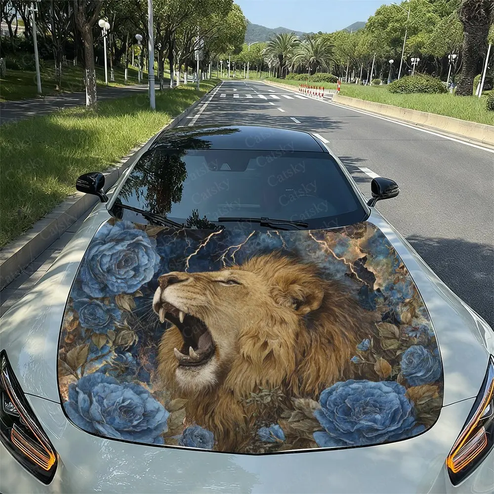 Mighty Lion Blue Rose Lightning Design Pattern Car Hood Decal, Durable Car Vinyl Packaging Suitable For Most Vehicles, Car Hood
Mighty Lion Blue Rose Lightning Design Pattern Car Hood Decal, Durable Car Vinyl Packaging Suitable For Most Vehicles, Car Hood