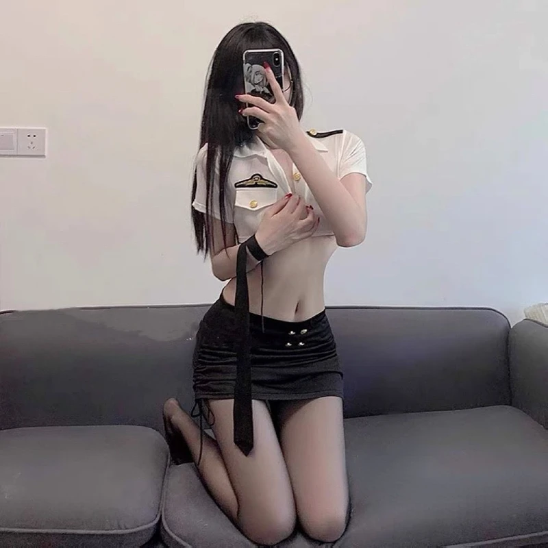 Cosplay Policewoman Costumes Anime Lingerie Sexy American Officer Uniform Role Play Hip Wrap Miniskirt Underwear Stewardess Set
Cosplay Policewoman Costumes Anime Lingerie Sexy American Officer Uniform Role Play Hip Wrap Miniskirt Underwear Stewardess Set