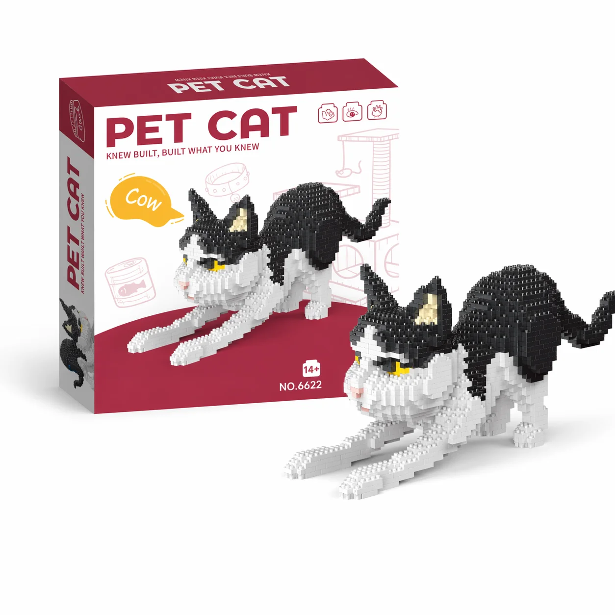 Micro Building Block Cat Model PET CAT 6622 Cow Cat Desktop Display Collectible Puzzle Gift for Adults
Micro Building Block Cat Model PET CAT 6622 Cow Cat Desktop Display Collectible Puzzle Gift for Adults