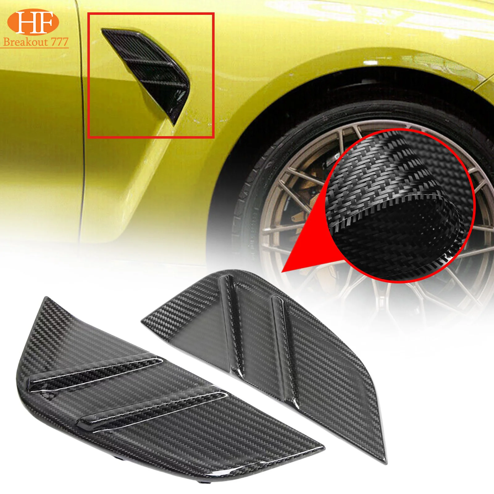 Carbon Fiber Front Side Fender Air Vent Cover Trim For BMW G80 M3 2021 2022 2PCS
Carbon Fiber Front Side Fender Air Vent Cover Trim For BMW G80 M3 2021 2022 2PCS