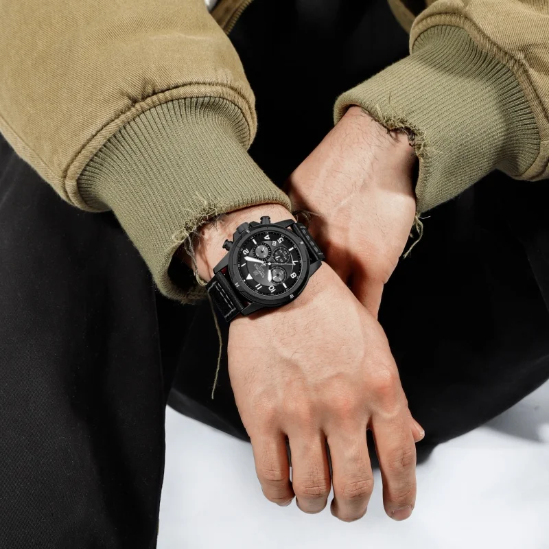 NAVIFORCE Men's Hardcore Workwear Style Watch Genuine Leather Strap Chronograph Date Luminous 30M Waterproof Wristwatch For Men
NAVIFORCE Men's Hardcore Workwear Style Watch Genuine Leather Strap Chronograph Date Luminous 30M Waterproof Wristwatch For Men
