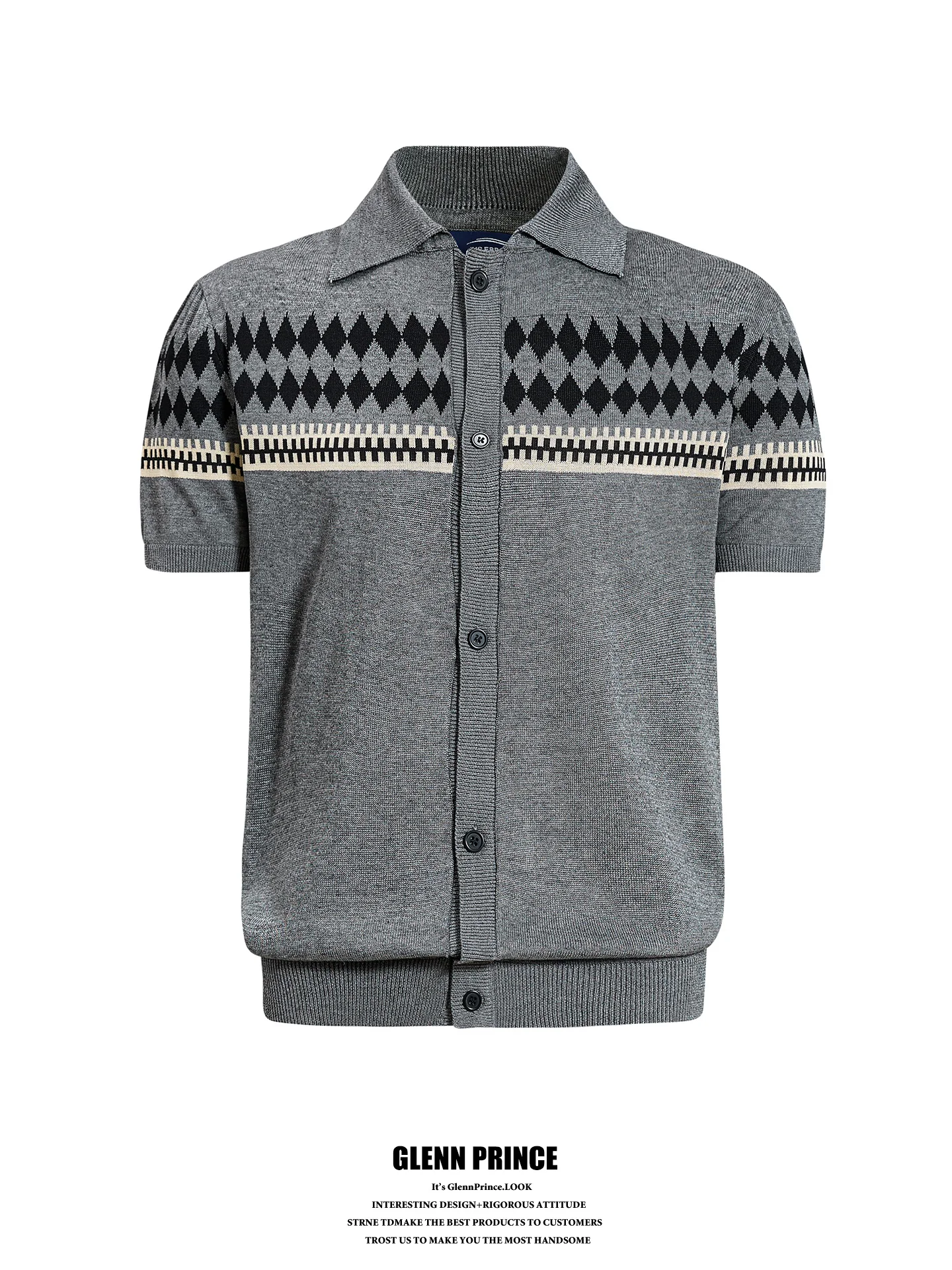 GPstudio Ferland Island Short Sleeve Knitted Cardigan Men's Old Money Style Polyester T-Shirt Breathable Summer Fashion
GPstudio Ferland Island Short Sleeve Knitted Cardigan Men's Old Money Style Polyester T-Shirt Breathable Summer Fashion