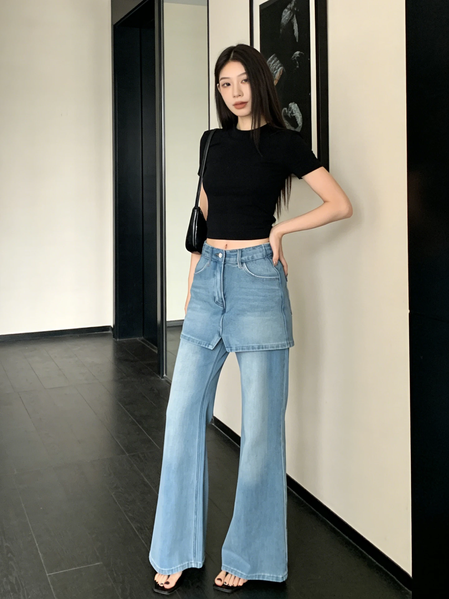 Korean Style High Waist Bell Bottom Jeans Women's Summer Fashion Slimming Wide Leg Pants Casual Comfortable Blue Denim
Korean Style High Waist Bell Bottom Jeans Women's Summer Fashion Slimming Wide Leg Pants Casual Comfortable Blue Denim