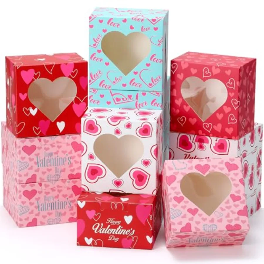 30 Pack Small Valentine's Day Cookie Boxes, Cupcake Containers Valentines Bakery Treat Boxes with Heart Window for Cupcakes Don
30 Pack Small Valentine's Day Cookie Boxes, Cupcake Containers Valentines Bakery Treat Boxes with Heart Window for Cupcakes Don
