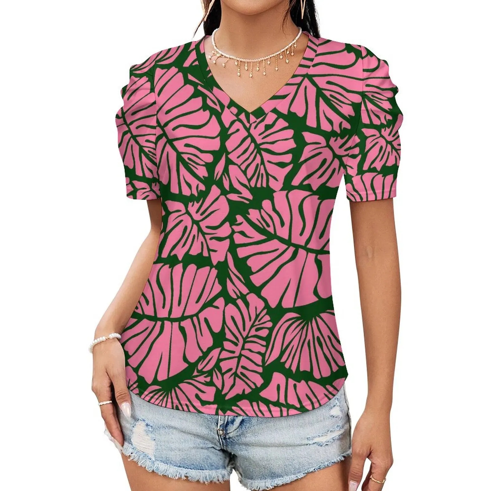 Summer Holiday Party Women'S Casual Puffed-Sleeve Top Polynesian Island 3d High-Definition Printed Girls' Daily T-Shirt
Summer Holiday Party Women'S Casual Puffed-Sleeve Top Polynesian Island 3d High-Definition Printed Girls' Daily T-Shirt