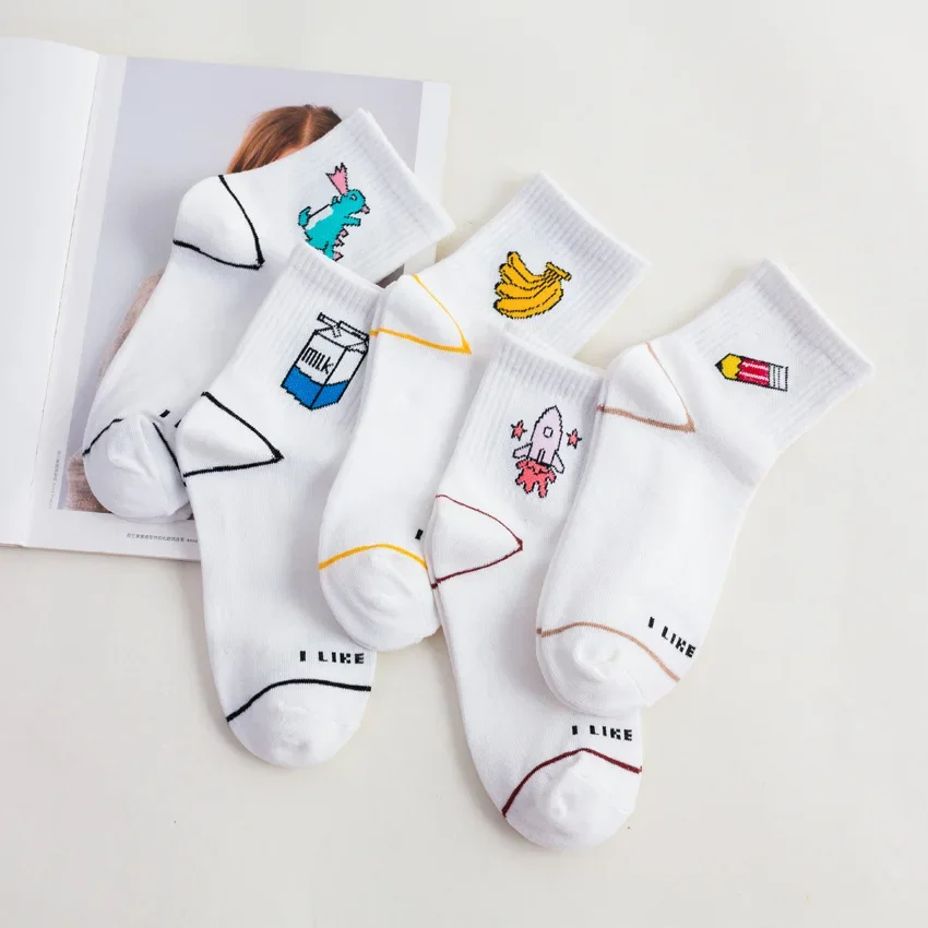 New Student Women's Mid Length Socks Banana Milk Dinosaur Pencil Fire Cartoon Personality Funny Socks Women's Socks
New Student Women's Mid Length Socks Banana Milk Dinosaur Pencil Fire Cartoon Personality Funny Socks Women's Socks