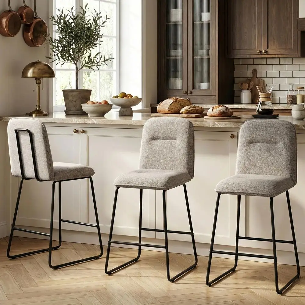 Stools Set of 3, 26 Counter Height Bar Stools with Back, Modern Linen Fabric Upholstered Barstools with Metal Frame amp Footres
Stools Set of 3, 26 Counter Height Bar Stools with Back, Modern Linen Fabric Upholstered Barstools with Metal Frame amp Footres