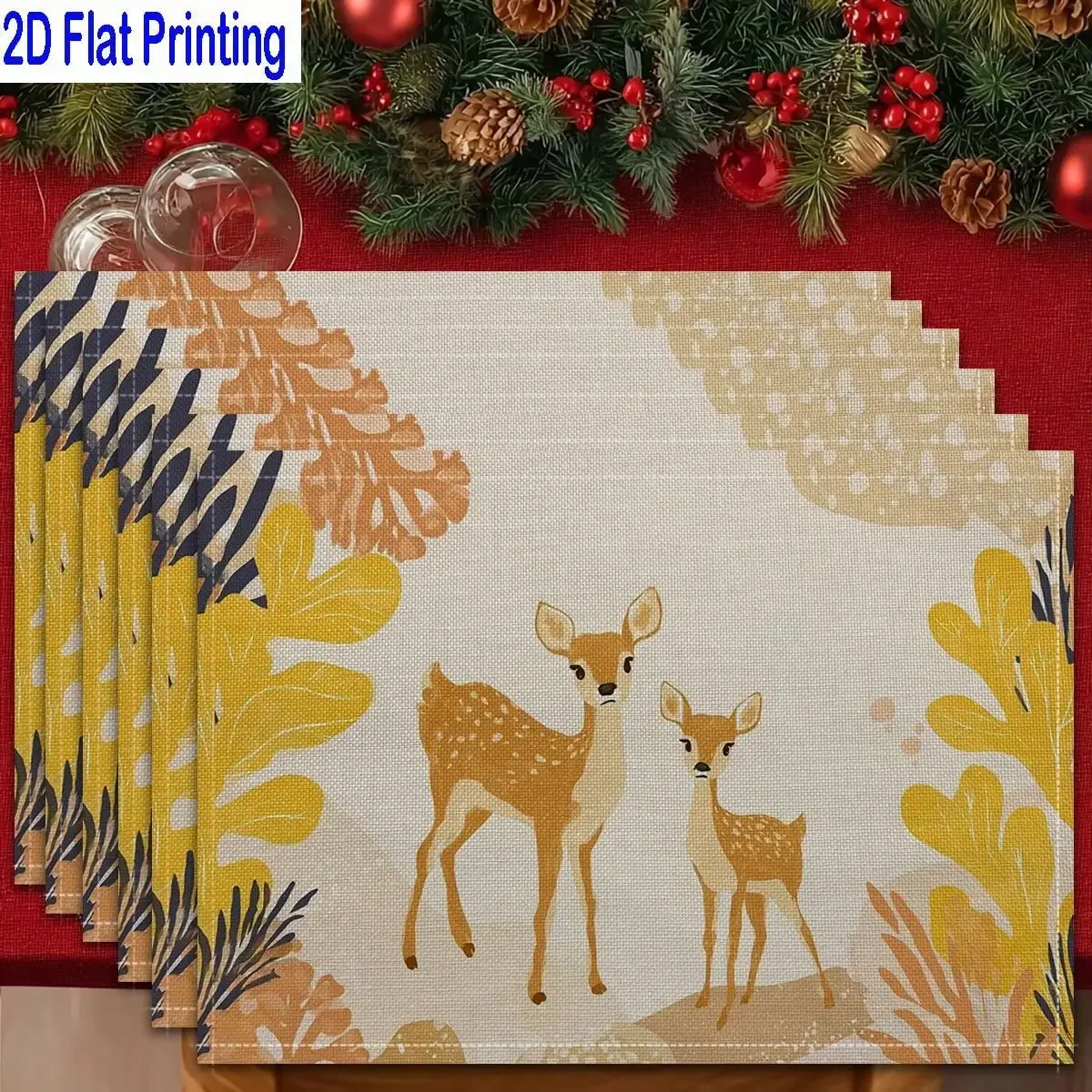 4PCs 2D Flat Printed Cute Deer Autumnal Forest Table Mats, Placemats, Heat-Resistant Kitchen Table Mats, Home Restaurant Table Mats, Outdoor Picnic Table Cloth Mats, Etc
4PCs 2D Flat Printed Cute Deer Autumnal Forest Table Mats, Placemats, Heat-Resistant Kitchen Table Mats, Home Restaurant Table Mats, Outdoor Picnic Table Cloth Mats, Etc