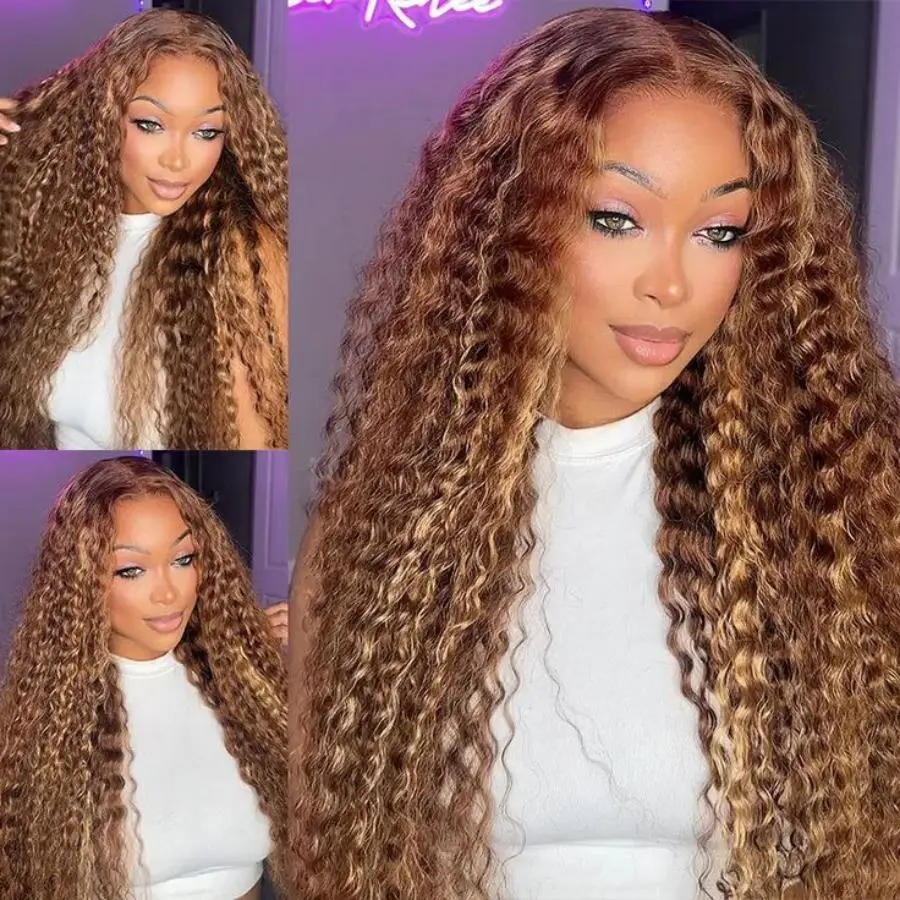 13x6 HD Lace Front Wig 40 30 Inch Highlight Deep Wave Human Hair Curly Wig Ombre Brown Colored Wig P4/27 Honey Blonde Preplucked
13x6 HD Lace Front Wig 40 30 Inch Highlight Deep Wave Human Hair Curly Wig Ombre Brown Colored Wig P4/27 Honey Blonde Preplucked