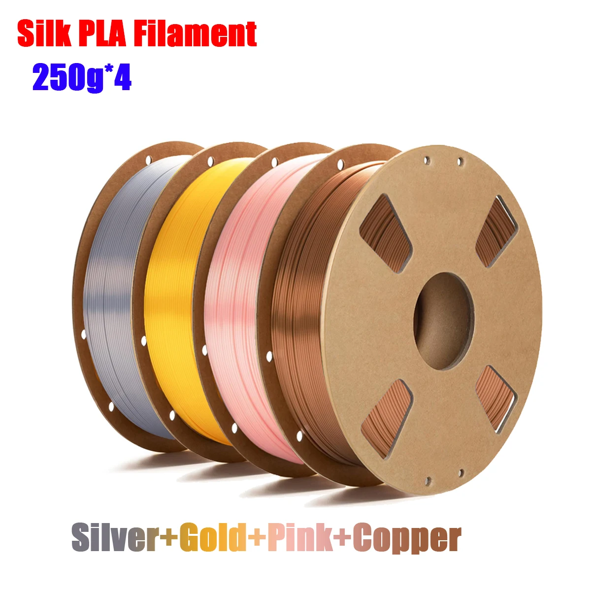 1.75mm Gold Silk PLA 3D Printer Filament, Glossy Silk Surface, 200/250/500/1000g Spools, Gold/Silver/Pink/Copper
1.75mm Gold Silk PLA 3D Printer Filament, Glossy Silk Surface, 200/250/500/1000g Spools, Gold/Silver/Pink/Copper
