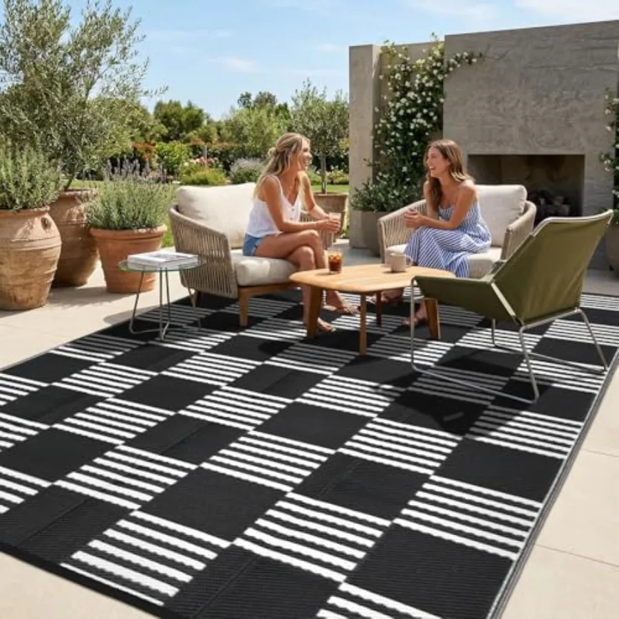 Waterproof Outdoor Rug 9x12 for Patio Camping Deck RV Porch Balcony Backyard Picnic Beach, Checkered Foldable Plastic Straw Rug
Waterproof Outdoor Rug 9x12 for Patio Camping Deck RV Porch Balcony Backyard Picnic Beach, Checkered Foldable Plastic Straw Rug