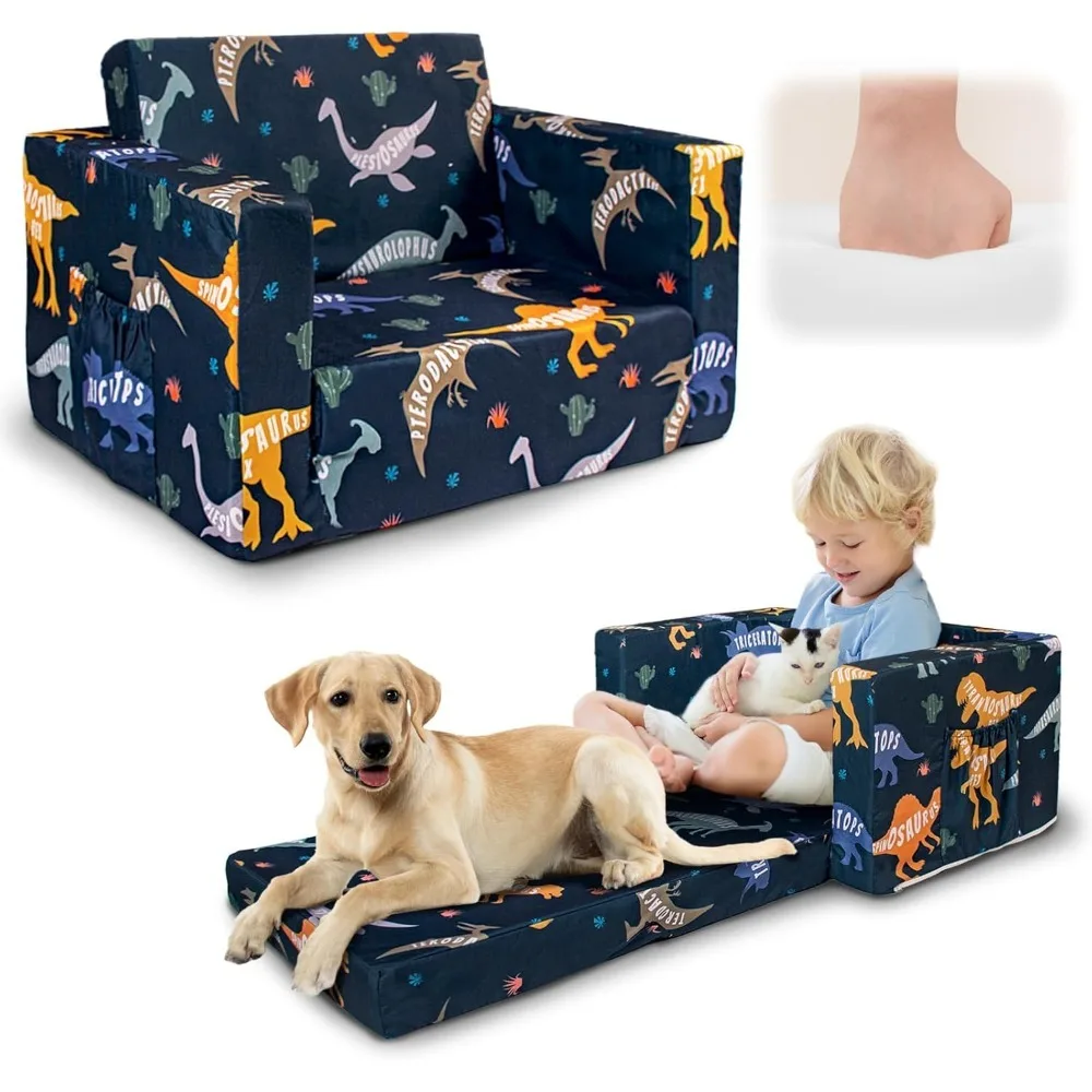 Kids Fold Out Couch 2 in 1 Convertible Sofa Bed for Toddlers Soft Lounge Chair for Boys and Girls Age 1 2 3 Years Dinosaur
Kids Fold Out Couch 2 in 1 Convertible Sofa Bed for Toddlers Soft Lounge Chair for Boys and Girls Age 1 2 3 Years Dinosaur