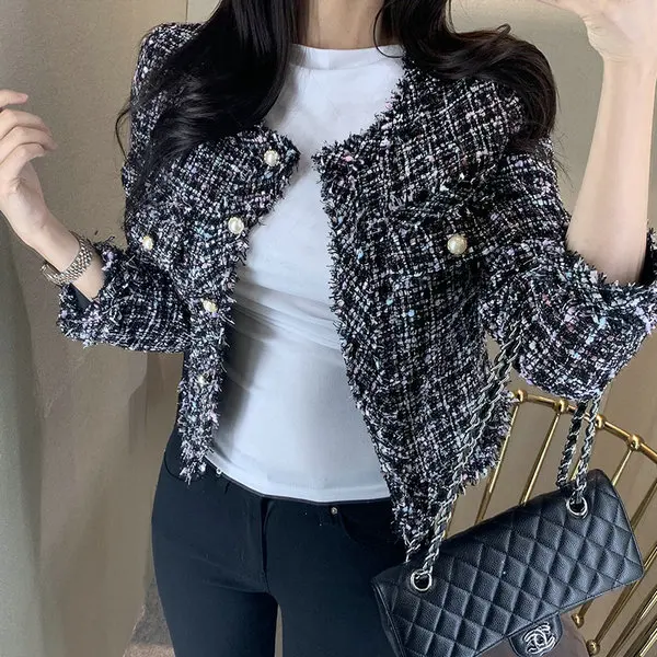 Винтажный твидовый жакет Solowen с жемчужными пуговицами, элегантная осенняя верхняя одежда для женщин
Винтажный твидовый жакет Solowen с жемчужными пуговицами, элегантная осенняя верхняя одежда для женщин